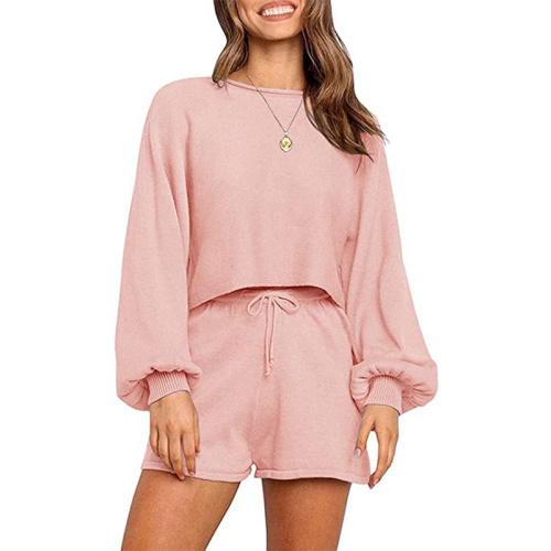 Women's Pullover Sweater Crop Top Shorts