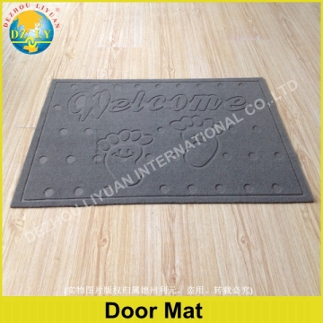 100% polyester embossing welcome mat/doormat