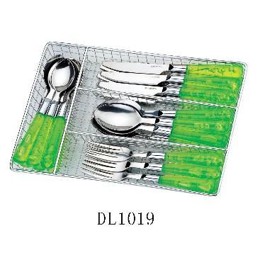 2013 6\" green plastic handle hard plastic dinnerware