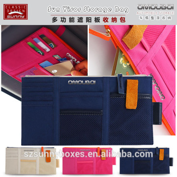 Multi-Pockets Car Sun Visor Zipper Storage Bag