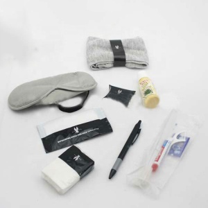 Kit descartável e confortável de comodidades para viagens aéreas