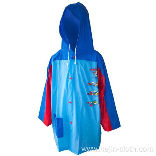 OEM style child pvc rainwear with hood