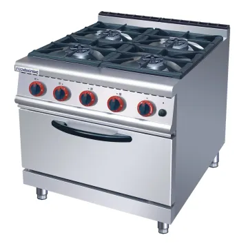 Commercial Gas Stove with Oven Freestanding 4 Burner Countertop