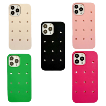 Hoogwaardige waterdichte siliconen iPhone -hoes met Croc Charms DIY voor iPhone 11/12/13 Pro Max