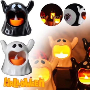 Decorazioni di lampade fantasma carine per bambini: figurine a lume di candela senza fiamma di Halloween