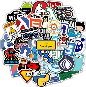 50PCS Developer Laptop Stickers: Programming Languages & Dev Stickers