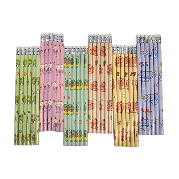 Cute Pet 6-Pack HB Pencils with Rubber for Kids' Day Gifts