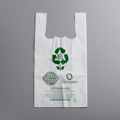 Printed White Transparent Plastic Bag with Handle