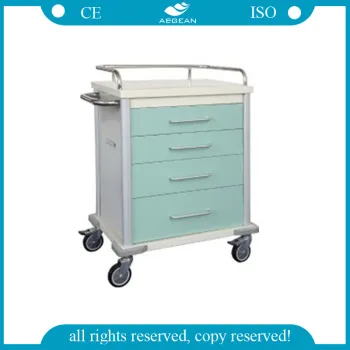 AG-Mt027 Power Coating Steel Medicine Trolley
