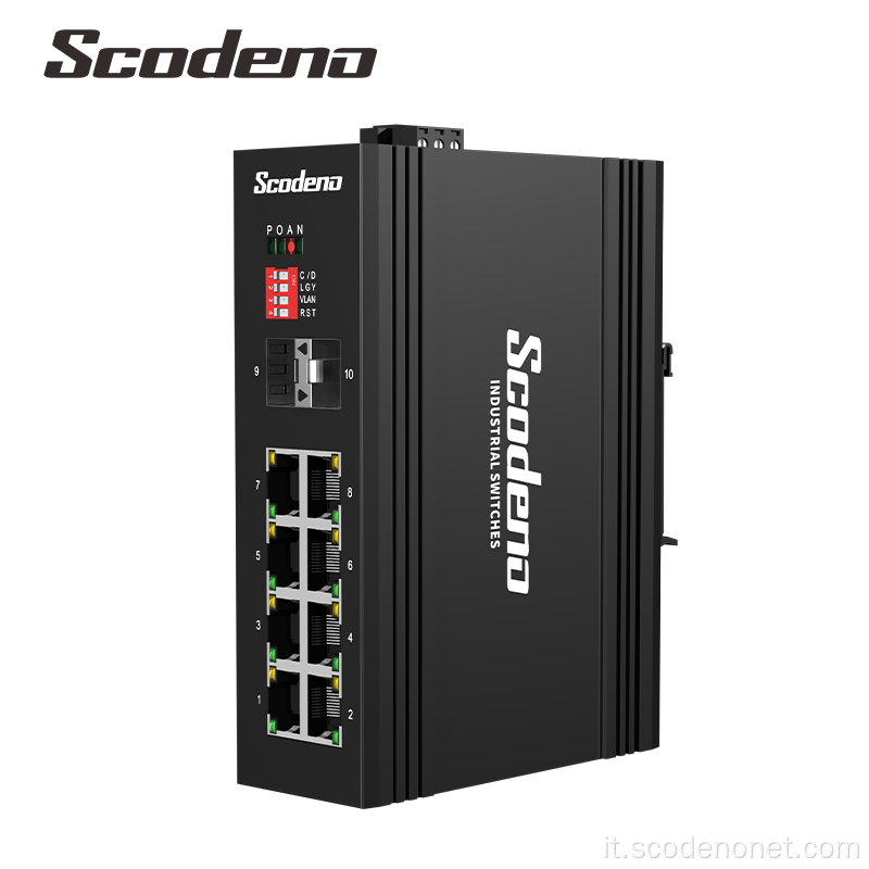 Switch Gigabit più venduto 2 Gigabit SFP 8 Porta Gigabit Ethernet Switch di rete industriale per esterni