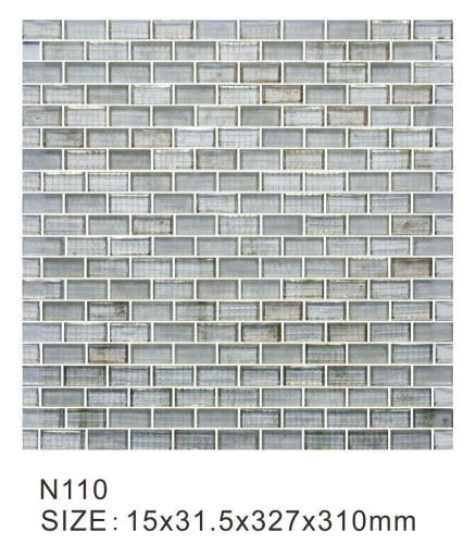 Off-white hazy modern glass mosaic tiles art