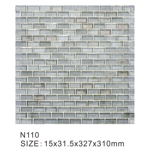 Off-white hazy simple glass mosaic tiles