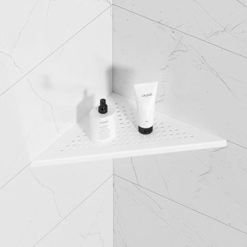 Mondeway 304 Stainless Steel Bathroom Corner Shelf in Matte White for Tile