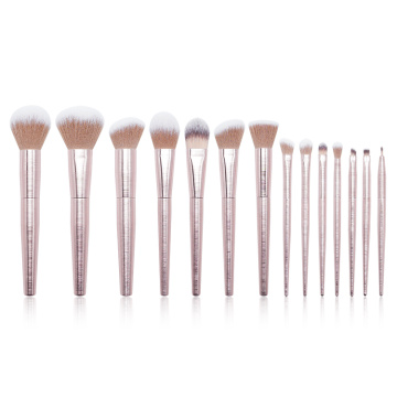 Oem new arrival private label rose gold 14Pcs complete artist set of makeup brushes luxury brush set with logo