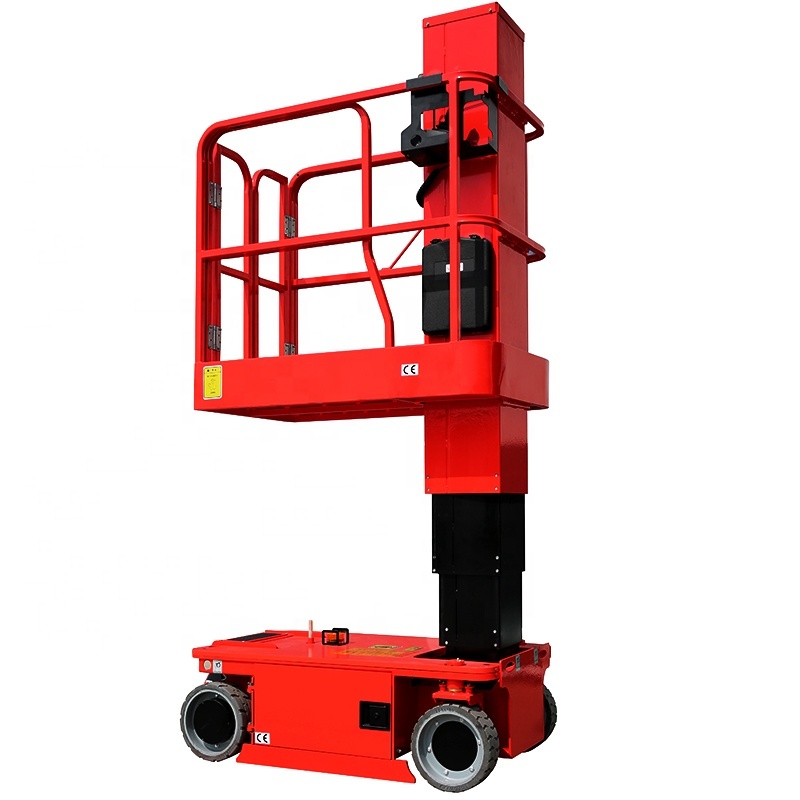 Single Mast Aluminum Vertical Lift Mobile Telescopic Lift Platform