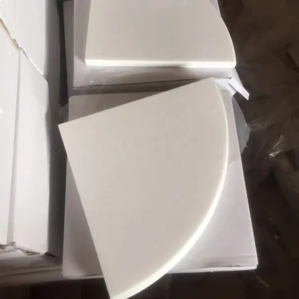 White Shower Corner Shelf Bathroom Wall Fan-shaped Natural Stone Corner Shelves Marble Collection