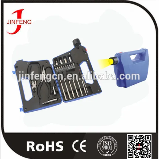 Made in china alibaba ningbo manufacturer small hand tool set with flashlight