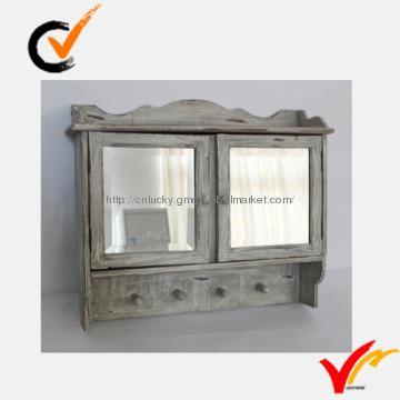 Wall mirror shelf with wall hook