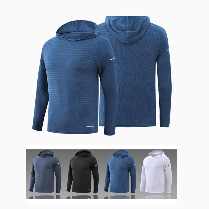 Men Breathable Long Sleeve Polyester hoodie Shirt