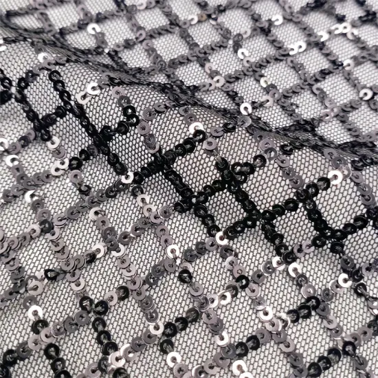 Textiels Tulle Sequin Eyelet Embroidery Fabrics