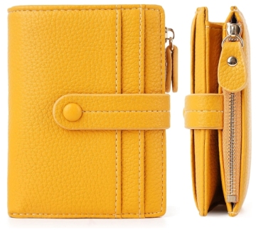 PU Leather Soft Cover Large Capacity RFID Bifold Wallet for Women
