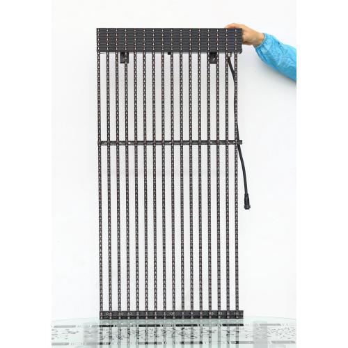 High transparency outdoor facade strip curtain led screen