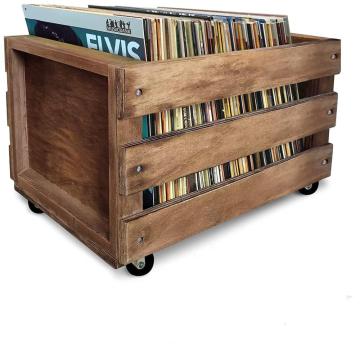 Wooden LP Record Vinyl Storage Crate