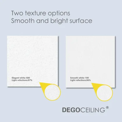 Glass fibre wool ceiling panels
