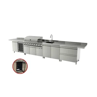 Australia Rotating BBQ Grill Machine Outdoor Kitchen Cabinet for Furniture