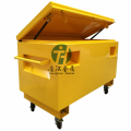 Caja de herramientas de trabajo de trabajo pesado de acero amarillo