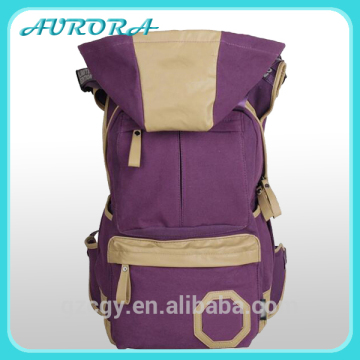 2016 best seller backpack with hood custom canvas backpack for women