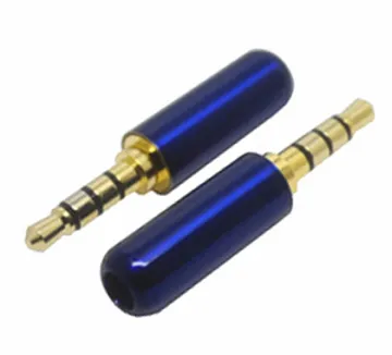Dajiang Electronic 3.5mm 4 pole audio plug with metal housing colorful shell wholesale