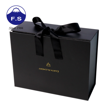 Custom logo black paper packing box for dress