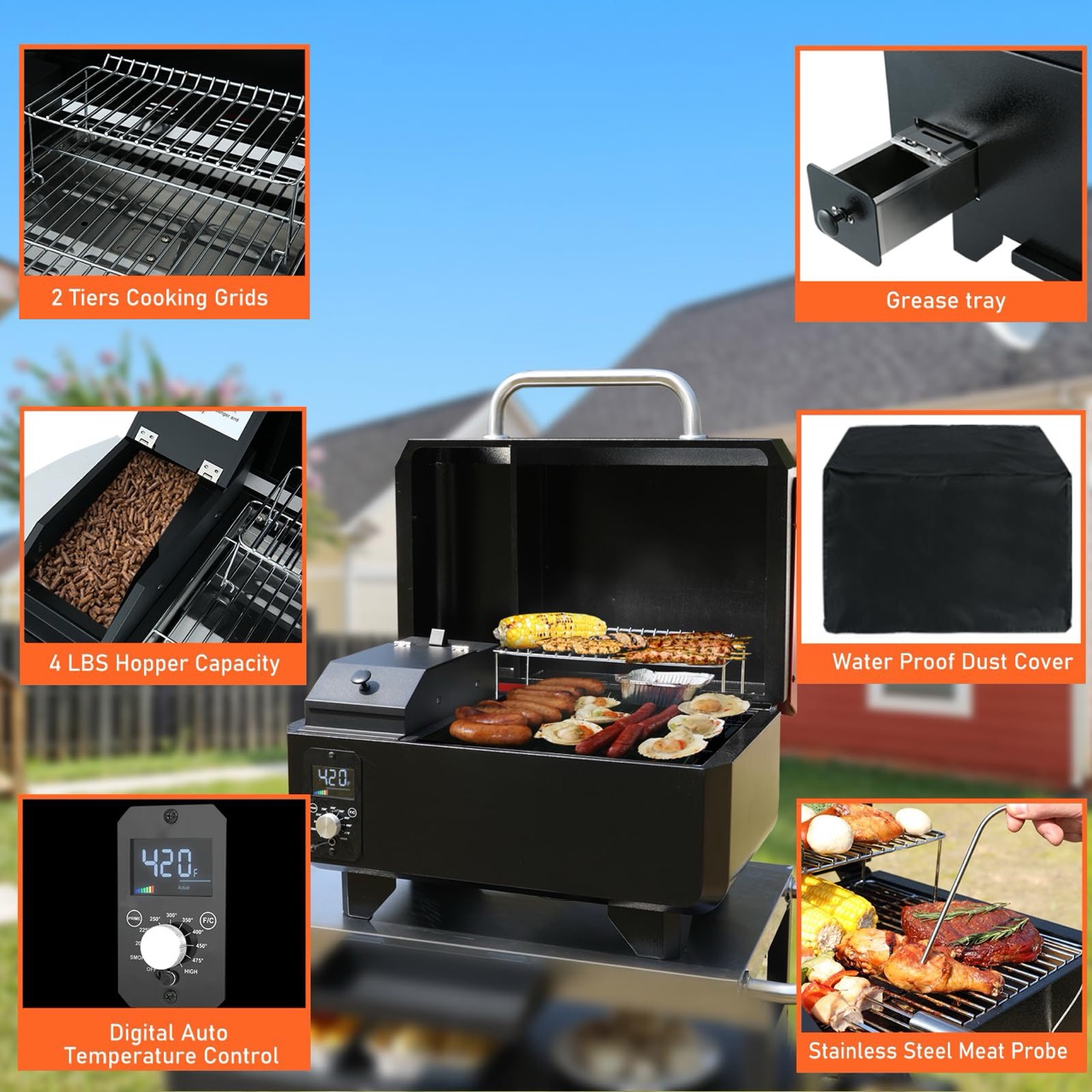 Electric pellet grill