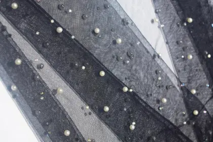 Nylon Mesh Fabric With Lulu and Diamond