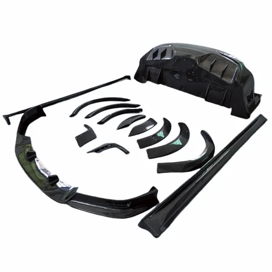 RZ style 3K carbon fiber front lip side skirt and rear diffuser wheel arch for Tesla Model X wide body kit factory direct sales