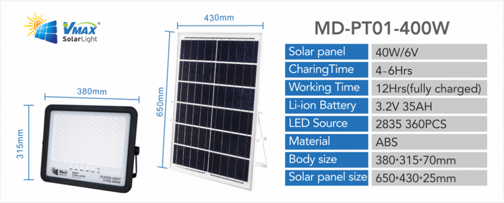 400W ذكي ضوء الفيضانات الشمسية