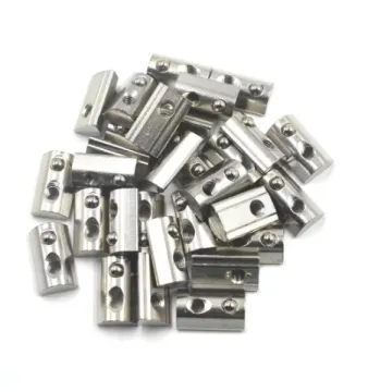 Silver European Standard 40 Series Aluminum Slot Carbon Steel Half Round Roll-In Spring T-Slot Nut M6 Thread