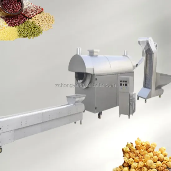 Industrial Electromagnetic Heating Pepper Drum Frying and Roasting Production Line for Peanuts and Soybeans