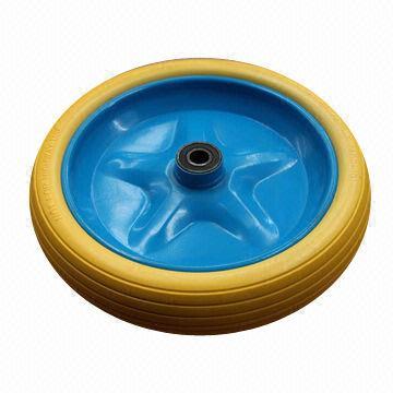 Wheelbarrow PU Tire, Durable, Steel Rim with Ball Bearing, Wheelbarrow Wheel