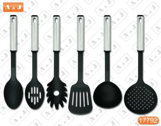 6 PCS Nylon Kitchen Tools Set with Stainless Steel Handle