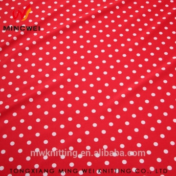 New Design Polka Dots 90 Polyester 10 Spandex Fabric Stretch