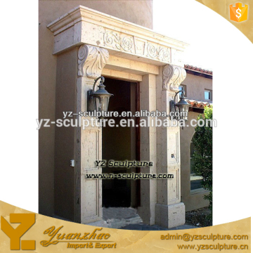 outdoor main gate hand carved limestone door surround