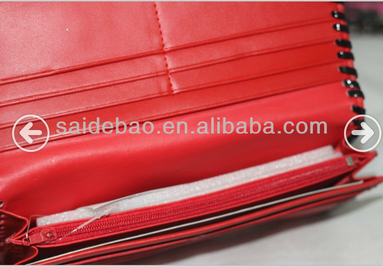 Women Leather Purse Red Leather Lady's Wallet (SDB-M976)