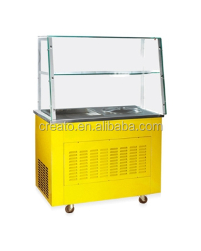 Roll Fried Ice Cream Machine with Glass Cover: The Ultimate Ice Cream Making Tool for Home and Business