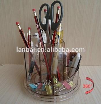 Plastic 360 degree rotate office desk stationery organizer