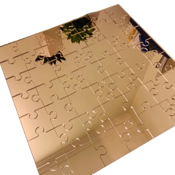 Custom Acryl -Hologramm -Puzzle mit Silber- und Goldfolie für Hochzeitsdekoration