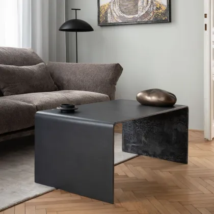 Black Monolithic Living Room Concrete Coffee Table