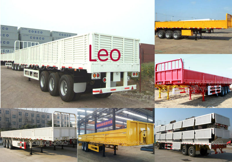 30-80 Ton Three Axles Cargo Trailer with Side Walls Detachable