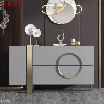 Modern Minimalist Luxury Solid Wood Sideboard Cabinet